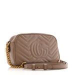 Calfskin Matelasse Small GG Marmont Chain Shoulder Bag Porcelain Rose - Image 4