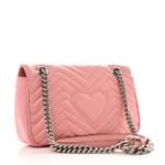 Calfskin Matelasse Small GG Marmont Shoulder Bag Wild Rose - Image 3
