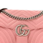 Calfskin Matelasse Small GG Marmont Shoulder Bag Wild Rose - Image 9