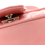 Calfskin Matelasse Small GG Marmont Shoulder Bag Wild Rose - Image 11