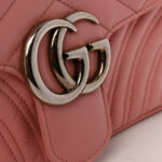 Calfskin Matelasse Small GG Marmont Shoulder Bag Wild Rose - Image 13