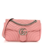 Calfskin Matelasse Small GG Marmont Shoulder Bag Wild Rose