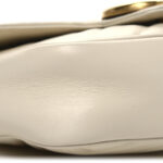 Calfskin Matelasse Super Mini GG Marmont Shoulder Bag White - Image 9