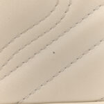 Calfskin Matelasse Super Mini GG Marmont Shoulder Bag White - Image 9