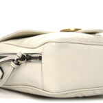 Calfskin Matelasse Sylvie Web Small GG Marmont Top Handle Shoulder Bag White - Image 11
