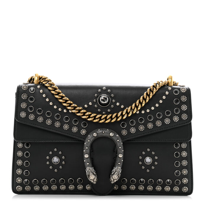 Calfskin Studded Small Dionysus Shoulder Bag Black - Image 1