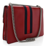 Calfskin Web Raccoon Embroidered Medium Dionysus Shoulder Bag Red - Image 3