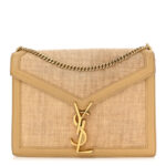 Canvas Calfskin Classic Monogram Cassandra Clasp Bag Grege Brown Gold