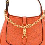 Canvas Lizard Crystal GG Monogram Mini Jackie 1961 Orange - Image 8