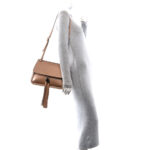 Cellarius Calfskin Medium Bamboo Daily Flap Shoulder Bag Camelia - Image 2