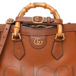 Charisma Calfskin Gucci Embossed Small Diana Tote Bag Peanut Brown - Image 6