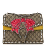 GG Supreme Monogram Crystal Bow Embroidered Medium Dionysus Shoulder Bag Yellow - Image 13
