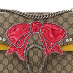 GG Supreme Monogram Crystal Bow Embroidered Medium Dionysus Shoulder Bag Yellow - Image 9