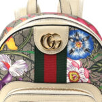 GG Supreme Monogram Flora Web Small Ophidia Day Backpack White - Image 8