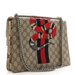 GG Supreme Monogram Kingsnake Embroidered Medium Dionysus Shoulder Bag White Beige - Image 3