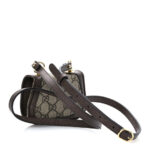 GG Supreme Monogram Textured Dollar Calfskin Blondie Card Case Wallet with Strap Beige Ebony New Acero - Image 15