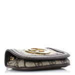 GG Supreme Monogram Textured Dollar Calfskin Blondie Card Case Wallet with Strap Beige Ebony New Acero - Image 4