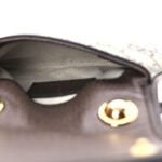 GG Supreme Monogram Textured Dollar Calfskin Blondie Card Case Wallet with Strap Beige Ebony New Acero - Image 5