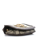 GG Supreme Monogram Textured Dollar Calfskin Blondie Card Case Wallet with Strap Beige Ebony New Acero - Image 10