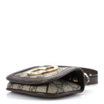 GG Supreme Monogram Textured Dollar Calfskin Blondie Card Case Wallet with Strap Beige Ebony New Acero - Image 11