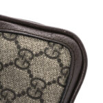 GG Supreme Monogram Textured Dollar Calfskin Blondie Card Case Wallet with Strap Beige Ebony New Acero - Image 13