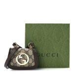 GG Supreme Monogram Textured Dollar Calfskin Blondie Card Case Wallet with Strap Beige Ebony New Acero - Image 3