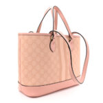 GG Supreme Monogram Textured Dollar Calfskin Medium Ophidia Shoulder Tote Bag Rose Pink - Image 3