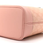 GG Supreme Monogram Textured Dollar Calfskin Medium Ophidia Shoulder Tote Bag Rose Pink - Image 9