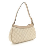 GG Supreme Monogram Textured Dollar Calfskin Small Ophidia Hobo Beige Mystic White Oatmeal - Image 3