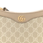 GG Supreme Monogram Textured Dollar Calfskin Small Ophidia Hobo Beige Mystic White Oatmeal - Image 13