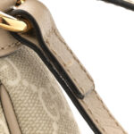 GG Supreme Monogram Textured Dollar Calfskin Small Ophidia Hobo Beige Mystic White Oatmeal - Image 5