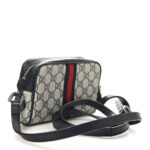 GG Supreme Monogram Textured Dollar Calfskin Web Mini Ophidia Shoulder Bag Beige Blue - Image 3