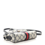 GG Supreme Monogram Textured Dollar Calfskin Web Mini Ophidia Shoulder Bag Beige Blue - Image 4