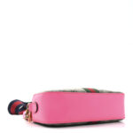 GG Supreme Monogram Textured Dollar Calfskin Web Ophidia Small Crossbody Bag Beige Ebony Fuchsia - Image 4