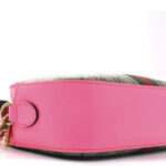 GG Supreme Monogram Textured Dollar Calfskin Web Ophidia Small Crossbody Bag Beige Ebony Fuchsia - Image 8