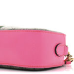 GG Supreme Monogram Textured Dollar Calfskin Web Ophidia Small Crossbody Bag Beige Ebony Fuchsia - Image 9