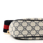 GG Supreme Monogram Textured Dollar Calfskin Web Small Ophidia GG Handbag Beige Blue - Image 8