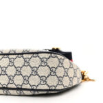 GG Supreme Monogram Textured Dollar Calfskin Web Small Ophidia GG Handbag Beige Blue - Image 9