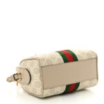 GG Supreme Monogram Textured Dollar Calfskin Web Super Mini Ophidia Top Handle Bowler Bag Beige Mystic White Oatmeal - Image 2