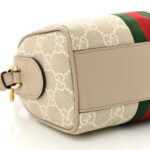 GG Supreme Monogram Textured Dollar Calfskin Web Super Mini Ophidia Top Handle Bowler Bag Beige Mystic White Oatmeal - Image 6