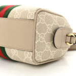 GG Supreme Monogram Textured Dollar Calfskin Web Super Mini Ophidia Top Handle Bowler Bag Beige Mystic White Oatmeal - Image 7