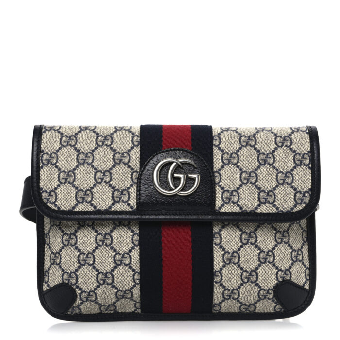GG Supreme Monogram Web Small Ophidia Belt Bag 80 32 Beige Navy - Image 1