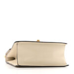 Goatskin Pearl Mini Fox Broche Bamboo Top Handle Bag Hibiscus Red Mystic White - Image 5