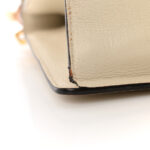 Goatskin Pearl Mini Fox Broche Bamboo Top Handle Bag Hibiscus Red Mystic White - Image 14