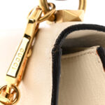 Goatskin Pearl Mini Fox Broche Bamboo Top Handle Bag Hibiscus Red Mystic White - Image 15
