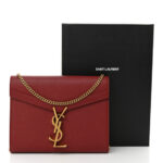 Grain De Poudre Monogram Cassandra Chain Wallet Opyum Red - Image 3