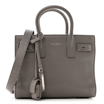 Grained Calfskin Nano Supple Sac De Jour Fog