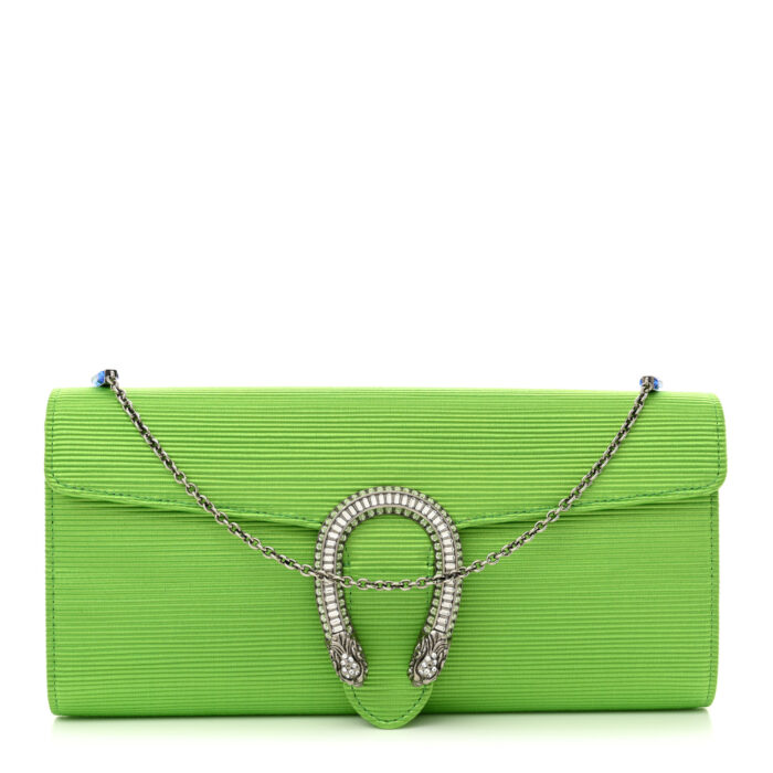 Grosgrain Satin Small Dionysus Shoulder Bag Lime - Image 1
