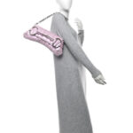 Iridescent Nappa Vertical Matelasse Medium Maxi Horsebit Chain Shoulder Bag Escape Pink - Image 2