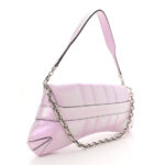 Iridescent Nappa Vertical Matelasse Medium Maxi Horsebit Chain Shoulder Bag Escape Pink - Image 3